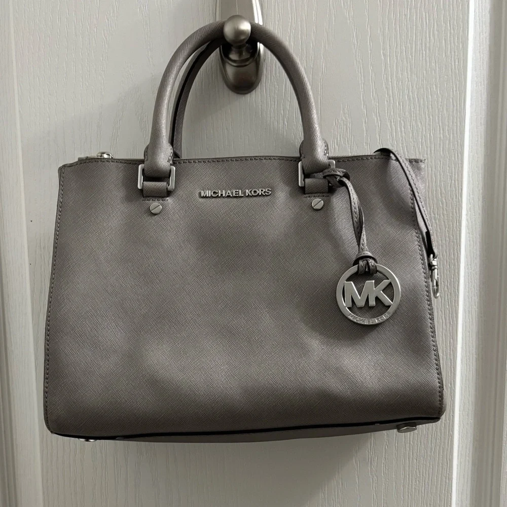 Michael Kors Gray Satchel with Structured Design